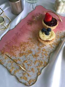 Bandejas de resina con mango de metal para diseño de alta calidad bandeja de servicio decorativa multiusos cocina comedor uso - Product Image 3