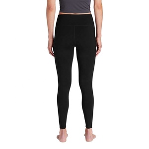 Mallas elásticas de varios colores sólidos de talla grande, mallas ajustadas con bolsillo sin costuras para mujer, Pantalones suaves con diseños personalizados - Product Image 1