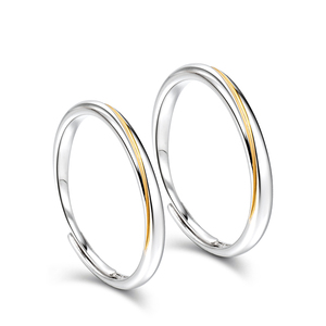 Jeulia Every Side of Love Mobius Two Tone Adjustable Sterling Silver <b>Couple</b> <b>Rings</b> - Product Image 4