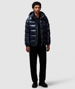 Chaqueta acolchada unisex azul marino con logotipo personalizado al por mayor, chaqueta acolchada y cálida de invierno con burbujas y a prueba de viento para hombre - Product Image 5