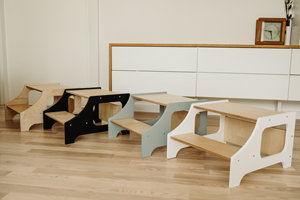 <span class=keywords><strong>Tour</strong></span> d'apprentissage et table pliable <span class=keywords><strong>2</strong></span>-en-<span class=keywords><strong>1</strong></span> Montessori TOP pour tout-petits avec tableau noir, transformable en aide de cuisine - Product Image 5