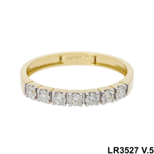 Anillo de boda de oro de 14 quilates para mujer 0.42CTW diamante aniversario compromiso apilamiento joyería anillo atemporal canal-Conjunto de diamantes - Product Image 1