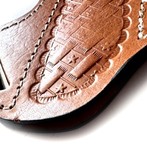 Gaine en cuir de style crêpe de qualité supérieure fabriquée en usine pour couteaux à lame de 4 pouces - Product Image 4