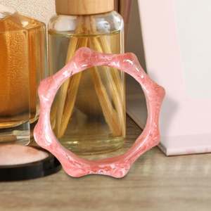 กำไลข้อมือเรซินขนาดใหญ่สำหรับผู้หญิงสำหรับงานปาร์ตี้ทำจากเงินทองแดงหินไม้ - Product Image 1