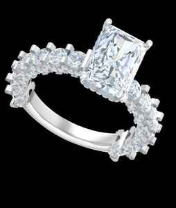 Anillo Solitario de Oro de 14k con Diamante de Corte Radiante de 3 Quilates, CVD con Certificado IGI, Claridad VVS, VS, EF - Product Image 1