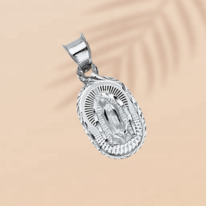 Logo personnalisé plaqué argent Marie mère Figure pendentif bijoux de mode pierre principale alliage de diamant laiton cuivre numéro de tendance - Product Image 3