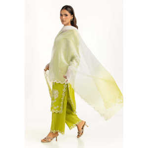 Traje de Verano de 3 Piezas en Viscosa y Seda Cruda Bordada IPSTD-44744 - Product Image 5