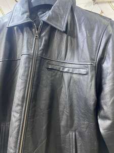 Vestes d'hiver en cuir véritable pour hommes Poignets côtelés - Imperméable Coupe-vent Respirant Col rabattu Fermeture éclair 2 devant - Product Image 4