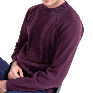 Pull-over col rond pour homme, tricot uni, personnalisable OEM, pour l'hiver, fabricant de pulls pour homme - Product Image 4