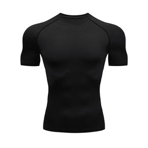 Fitness séchage rapide course t-shirt pour hommes hauts d'entraînement hommes musculation sport Compression chemise été o-cou t-shirt - Product Image 5