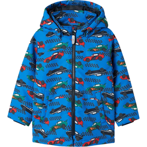 Veste matelassée pour garçons avec imprimé de dessin animé, manteau chaud et léger, isolé, imprimé amusant, capuche, vêtements d'extérieur d'hiver - Product Image 1