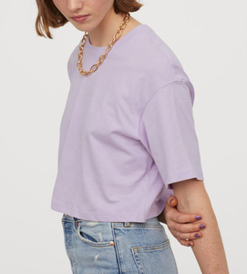 Custom Cotton Oversize Blank Plain Vintage Lose Fitting Crop <b>Top</b> Tshirt Women's Pink Acid Washed Tee Eco-Friendly Croped Tshirt - Product Image 4