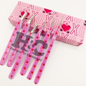 Pince à épiler à breloques Pince à épiler à poignée cardiaque durable Top classement Nouveautés Pince à cils Boîte à cartes en acier inoxydable Logo personnalisé vison - Product Image 6