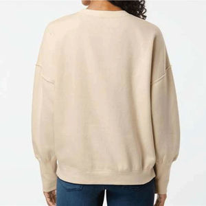 Sudadera de Algodón con Logotipo Personalizado para Mujer 2025, Corte Holgado, Cuello Redondo Acordonado, Estilo Urbano, Ropa de Invierno - Product Image 4