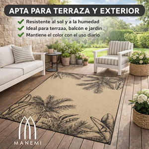 Tapis en polypropylène durable et léger à motif floral, fabriqué à la machine, pour intérieur/extérieur, patio, balcon, salon, résistant aux taches - Product Image 5