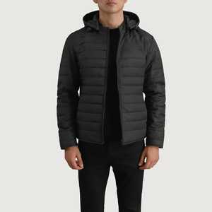 2025 Hot Sale Mens Winter Puffer Jacket <b>Quilted</b> Windbreaker <b>Thick</b> Hooded Bubble Padded Jacket Warn Black Customized Size - Product Image 4