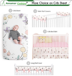 100% ensemble de draps de lit de bébé en coton standard uni et imprimé en jersey simple biologique drap de lit ajusté personnalisé de haute qualité - Product Image 6