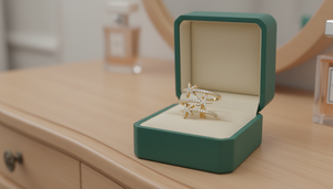 Anillo Cruzado de Oro de 14K con Diamantes Naturales para Mujer, Regalo Romántico para Bodas, Fiestas y Aniversarios - Product Image 5