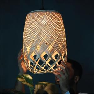 Lámpara colgante hecha a mano con diseño de arte creativo personalizable-Linterna de bambú-Linterna de mimbre-Lámpara decorativa de bambú colgante - Product Image 4