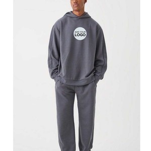 Survêtement de rue ensemble 2 pièces hommes pull à capuche à manches longues pantalon Jogging costume personnalisé survêtement personnalisé - Product Image 1