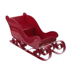 Traîneau de décoration de Noël en métal de couleur dorée de haute qualité pour décor de table Traîneau de Noël en métal vintage - Product Image 6