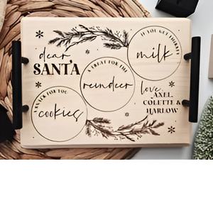 Haute qualité 2024 fête de noël plateaux de service plateau en métal en bois écologique pour décorations de noël élégantes - Product Image 2