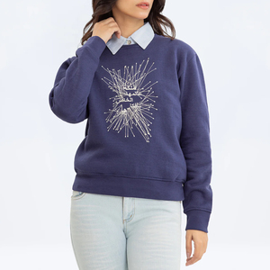 Sweat-shirt à col rond en molleton français personnalisé pour l'hiver Logo avant Mélange de coton de haute qualité Coupe-vent Respirant Sweat-shirt pour femmes - Product Image 4