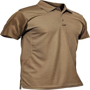 Camiseta de Golf táctica de manga corta de algodón 100% para hombre, Camiseta de piqué antiarrugas de rendimiento de secado rápido para Polo - Product Image 1