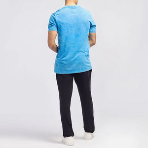 เสื้อยืดผู้ชายโอเวอร์ไซส์ทรงหลวมสำหรับซักเสื้อคอกลมแขนสั้นเสื้อลำลองซักกรดเสื้อเปล่าสำหรับผู้ชาย - Product Image 3