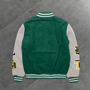 Chaquetas Varsity Personalizadas para Hombre, Cuerpo de Lana de Primera Calidad, Mangas de Cuero, Logotipo Bordado, Chaqueta Larga y Cálida - Product Image 3