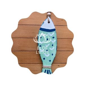 Lotus bleu Offre Spéciale 2025 poisson décoratif en bois Eco Craft cadeau pour les amoureux de l'océan et de la mer - Product Image 1