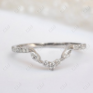 แหวนเพชรโมอิส14K สีขาวทองพร้อมใบรับรองกราสำหรับผู้หญิงปรับแต่งได้ตามต้องการ - Product Image 5