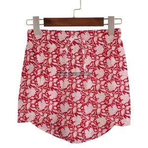 Nuevos pantalones cortos de algodón con estampado de bloques para mujer, estilo baby doll, para verano, colección de playa para chicas - Product Image 5