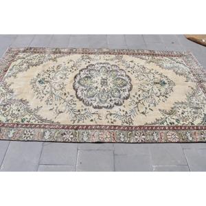 Grand tapis vintage 5,1x9,1 pieds, tapis persan rouge et vert en laine - Product Image 3