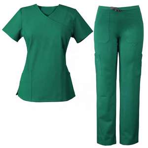 Conjuntos de Uniformes de Enfermería para Hombre, Uniformes Médicos para Hospital, Parte Superior y Pantalones con Múltiples Bolsillos - Product Image 1
