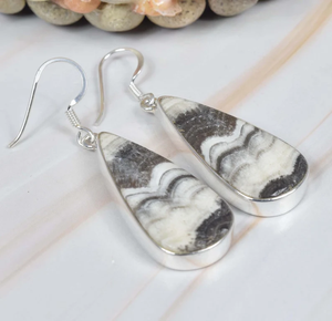 Pendientes de aro de ágata con bandas de Plata de Ley 925, joyería de estilo cristiano hecha a mano, gancho de piedras preciosas con forma de pera para fiestas, San Valentín - Product Image 2