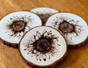 ที่รองแก้วไม้เปล่าเปล่าสำหรับใส่ชาและกาแฟทำจากไม้สำหรับดื่มไม้โอ๊คบีชเนื้อบางทรงสี่เหลี่ยมตามธรรมชาติ - Product Image 4