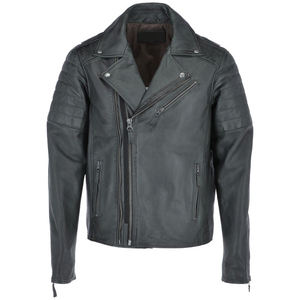 Chaqueta de Cuero Impermeable para Hombre con Cuello Alto y Cremallera, Chaqueta de Cuero Sencilla para Otoño e Invierno - Product Image 1