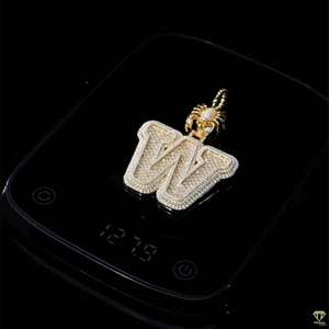 Mejor venta elegante VVS laboratorio cultivado oro blanco en capas letra colgante personalizado pieza de joyería para regalar cantidad a granel - Product Image 4