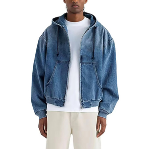 เสื้อฮู้ดซิปผ้าฟลีซคอตตอน 100% คุณภาพสูงสั่งทำพิเศษสำหรับผู้ชาย แจ็คเก็ตฤดูหนาวทรงโอเวอร์ไซส์แบบซักแล้ว สวมใส่สบาย เป็นมิตรกับสิ่งแวดล้อม ระบายอากาศได้ดี - Product Image 4