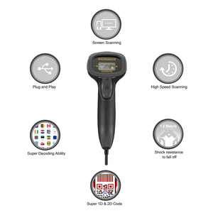 도매 하이 퀄리티 슈퍼마켓 2D <span class=keywords><strong>QR</strong></span> 코드 USB 유선 바코드 스캐너 티켓 확인 재고 2 년 핸드 헬드 바코드 - Product Image 3