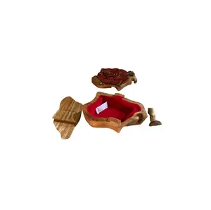 Caja de rompecabezas de madera de fabricación-Caja de compartimento secreto-Caja de rompecabezas artesanal superior para recuerdo de decoración de regalo artesanal de madera