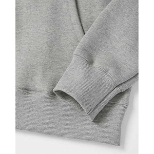 <b>Mens</b> 100% Cotton Gray Zip-Up <b>Hoodie</b> Solid Color Fleece Sweatshirt Front Pocket Regular Fit Casual Winter Wear OEM Service - Product Image 3