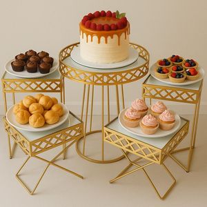 Support à gâteau en forme de carrosse de Cendrillon, 3 étages, en métal doré, présentoir à cupcakes, support décoratif pour mariage et fête - Product Image 6