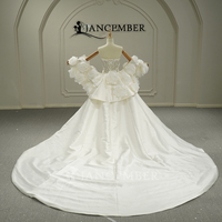 Robe de mariée sirène ajustée Jancember GT26003 avec col bateau, sequins et traîne