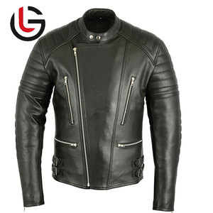 Veste de moto pour homme de haute qualité, design américain, cuir d'agneau véritable, col montant, hiver, haute rue, respirante, imperméable - Product Image 1