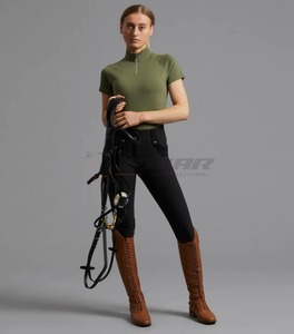 Camisa Ecuestre de Secado Rápido para Mujer, Tejido Atlético Elástico y Cómodo, Absorbe la Humedad, Ropa de Montar a Caballo, Tops de Equitación - Product Image 5