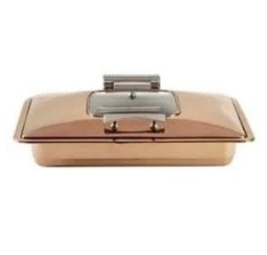 Chafer de gas de oro rosa rectangular de acero inoxidable 7L Calidez elegante con elegancia de oro rosa a un precio confiable - Product Image 1