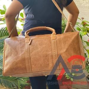 New High Quality Real Handmade Crunch Leather Overnight Luggage <b>Bag</b> Personalized Full Grain Leather <b>Weekender</b> <b>Travel</b> Luggage <b>Bag</b> - Product Image 1
