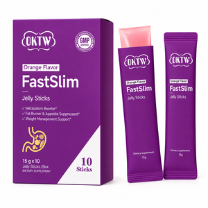 OKTW FastSlim Jelly Sticks, Desintoxicante Natural con Sabor a Naranja, 15 g x 10, Estimulante del Metabolismo, Supresor del Apetito, Suplemento para el Control de Peso - Product Image 1